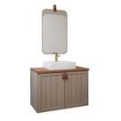 Gabinete de Banheiro Alure 80 com espelho monet Cappuccino/Freijo - MGM