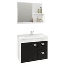 Gabinete de Banheiro com Cuba e Espelheira Hortencia 55cm Branco/Preto - MGM