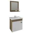 Gabinete de Banheiro com Cuba e Espelheira Iris 45cm Amendoa/Branco - MGM Gabinete de Banheiro com Cuba e Espelheira Iris 45cm Amendoa/Branco - MGM