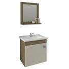 Gabinete de Banheiro com Cuba e Espelheira Iris 45cm Amendoa/Off White - MGM Gabinete de Banheiro com Cuba e Espelheira Iris 45cm Amendoa/Off White - MGM