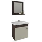 Gabinete de Banheiro com Cuba e Espelheira Iris 45cm Cafe/Off White - MGM Gabinete de Banheiro com Cuba e Espelheira Iris 45cm Cafe/Off White - MGM
