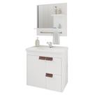 Gabinete de Banheiro com Cuba e Espelheira Tulipa 60cm Branco - MGM