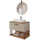 Gabinete de Banheiro Duna 80 com Espelho Lua Cappuccino/Freijo - MGM Gabinete de Banheiro Duna 80 com Espelho Lua Cappuccino/Freijo - MGM