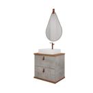 Gabinete de Banheiro Milano 60 com Espelho Gota Cimento/Freijo - MGM