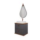 Gabinete de Banheiro Milano 60 com Espelho Gota Titanium/Freijo - MGM