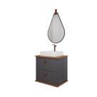 Gabinete de Banheiro Milano 60 com Espelho Gota Titanium/Freijo - MGM