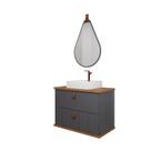 Gabinete de Banheiro Milano 80 com Espelho Gota Titanium/Freijo - MGM