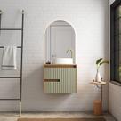 Gabinete de Banheiro Montado em Madeira Jequitibá/Off White 60cm sem Cuba Kyoto Cozimax