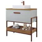 Gabinete de Banheiro Portinari com Duna 80cm Pistache/Freijo - MGM