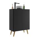 Gabinete de Banheiro Retrô Multimóveis 63 cm com 2 Portas FG5006 Preto/Natural Gabinete de Banheiro Retrô Multimóveis 63 cm com 2 Portas FG5006 Preto/Natural