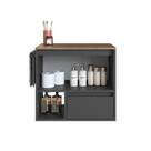 Gabinete de Banheiro Suspenso 1 Nicho 1 Toalheiro 1 Porta e 1 Gaveta 60cm Mel/Grafite - BH8050MG