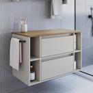 Gabinete de Banheiro Suspenso 80cm com 4 Nichos 1 Toalheiro 1 Porta 1 Gaveta BH8010 Bege/Mel/Arenas Gabinete de Banheiro Suspenso 80cm com 4 Nichos 1 Toalheiro 1 Porta 1 Gaveta BH8010 Bege/Mel/Arenas