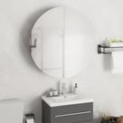 Gabinete de Baño Casafoyer con Espejo Redondo y LED Negro