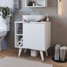 Gabinete de Coluna para Banheiro 1 Porta 2 Nichos Slim Branco