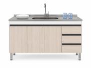 Gabinete de Cozinha 1,74 m MDP Branco Fosco e Legno Fosco Cor:Branco/Legno
