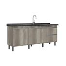 Gabinete de Cozinha 174cm Armário 100% Mdf Madeira Barrique