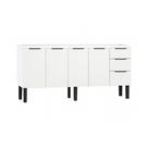 Gabinete de Cozinha 174cm Armário Aço 4 Portas e 3 Gavetas Gabinete de Cozinha 174cm Armário Aço 4 Portas e 3 Gavetas