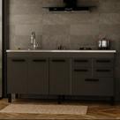 Gabinete de Cozinha 5 Gavetas 3 Portas 174cm Grande 100% Mdf