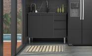Gabinete de Cozinha em Aço 1,15 m Durabilidade e Design Moderno Cor:Preto
