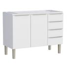 Gabinete de Cozinha em Aço Branco 117cm Flora Cozimax