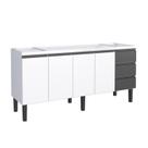 Gabinete de Cozinha em Aço Preto 174cm Netuno Cozimax