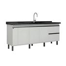 Gabinete de Cozinha Grande Porta Tempero Pia 174cm 100% Mdf