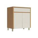 Gabinete de Cozinha Modulado Balcão c/ Tampo Condessa c/ 2 Portas e 1 Gaveta 80cm Carvalho/Cinza - Nesher
