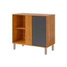 Gabinete de Cozinha Modulado Balcão c/ Tampo Divina de Canto c/ 1 Porta 92cm Cinamomo/Titanium - MGM