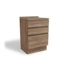 Gabinete de Cozinha Modulado Balcão Maxxi G743 3 Gavetas c/Tampo 60cm Nogal/Nogal - Kappesberg
