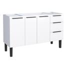 Gabinete de Cozinha Montado em Aço Branco 134cm Jupiter Cozimax