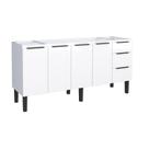 Gabinete de Cozinha Montado em Aço Branco 174cm Jupiter Cozimax
