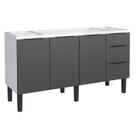Gabinete de Cozinha Montado em Aço Preto 153cm Jupiter Cozimax