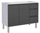 Gabinete de Cozinha Preto em Aço 115cm Gaia Flat Cozimax