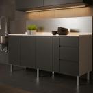 Gabinete de Cozinha Preto em Aço Montado 195cm Gaia Flat Cozimax