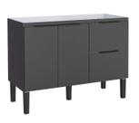 Gabinete de Cozinha Preto em Madeira Montado 114cm Cisne Cozimax