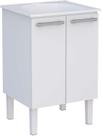 Gabinete de Lavanderia Branco em Aço 60x50 cm com Tanque Sintético Branco Venus Cozimax