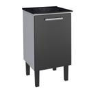 Gabinete de Lavanderia Montado em Aço Preto 50x50cm c/ Tanque Sintético Preto Vênus Cozimax