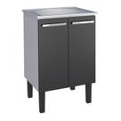 Gabinete de Lavanderia Montado em Aço Preto 60cm c/ Tanque Sintético Branco Vênus Cozimax Gabinete de Lavanderia Montado em Aço Preto 60cm c/ Tanque Sintético Branco Vênus Cozimax