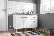 Gabinete de Pia Armário Gabriela 120cm Branco S/Tampo