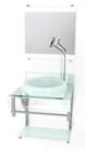 Gabinete de vidro 40cm para banheiro curvado duplo pc cuba chapéu branco com torneira cromada