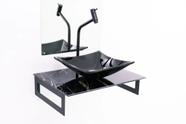 Gabinete de vidro 50cm para banheiro chipre mármore preto