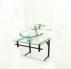 Gabinete de vidro 60cm ap com cuba oval - incolor