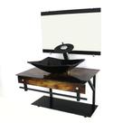 Gabinete de vidro 60cm apx com cuba retangular - madeira rústica