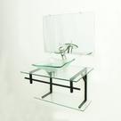 Gabinete de vidro 70cm ap com cuba quadrada - incolor