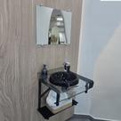 Gabinete De Vidro Lavabo Banheiro Curva Dupla 40x40cm 50x40 cm 60x40cm PPQ Cores