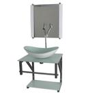 Gabinete de vidro para banheiro 40cm ac slim full com espelho