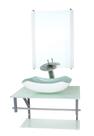 Gabinete de vidro para banheiro 60cm ac cuba abaulada branco full