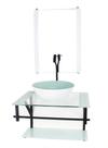 Gabinete de vidro para banheiro 60cm ap cuba redonda branco