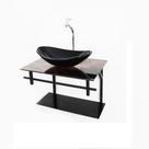 Gabinete de Vidro para Banheiro 60cm Ap Slim Marmorizado