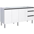 Gabinete em Aço Gaia Branco com Detalhe Preto para Pias de 1,80 Metro - P101304 - COZIMAX